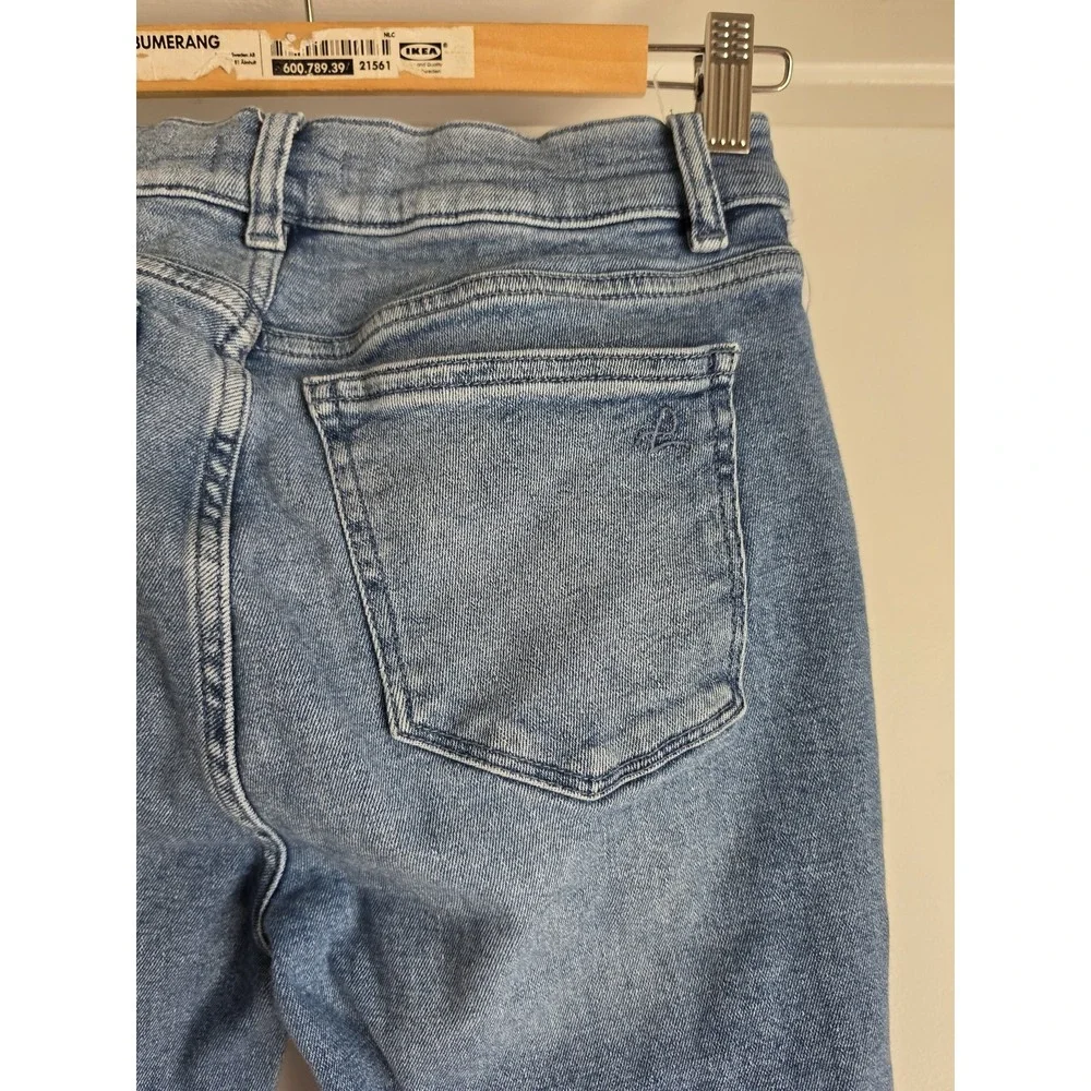 DL1961 Women Straight Jeans Size 26 Blue Casual Denim Pants Distressed Hems
